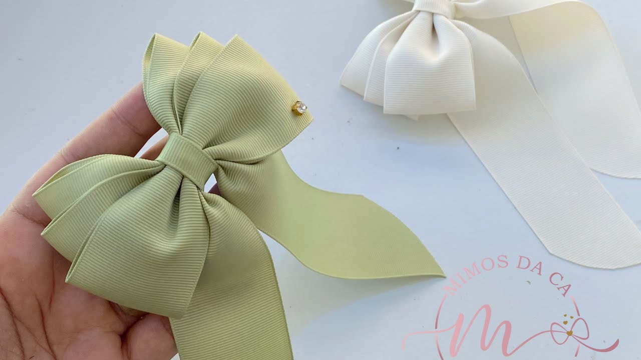 LAÇO DE CABELO🎀PASSO Á PASSO - FITA 9 (38mm) - MOÑO