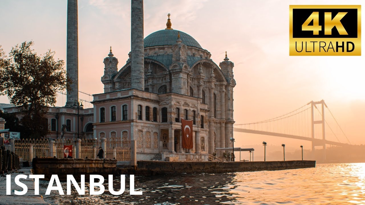 FLYING OVER ISTANBUL TURKEY (4K UHD) Amazing Beautiful City with Relaxing Music 4K Video Ultra HD