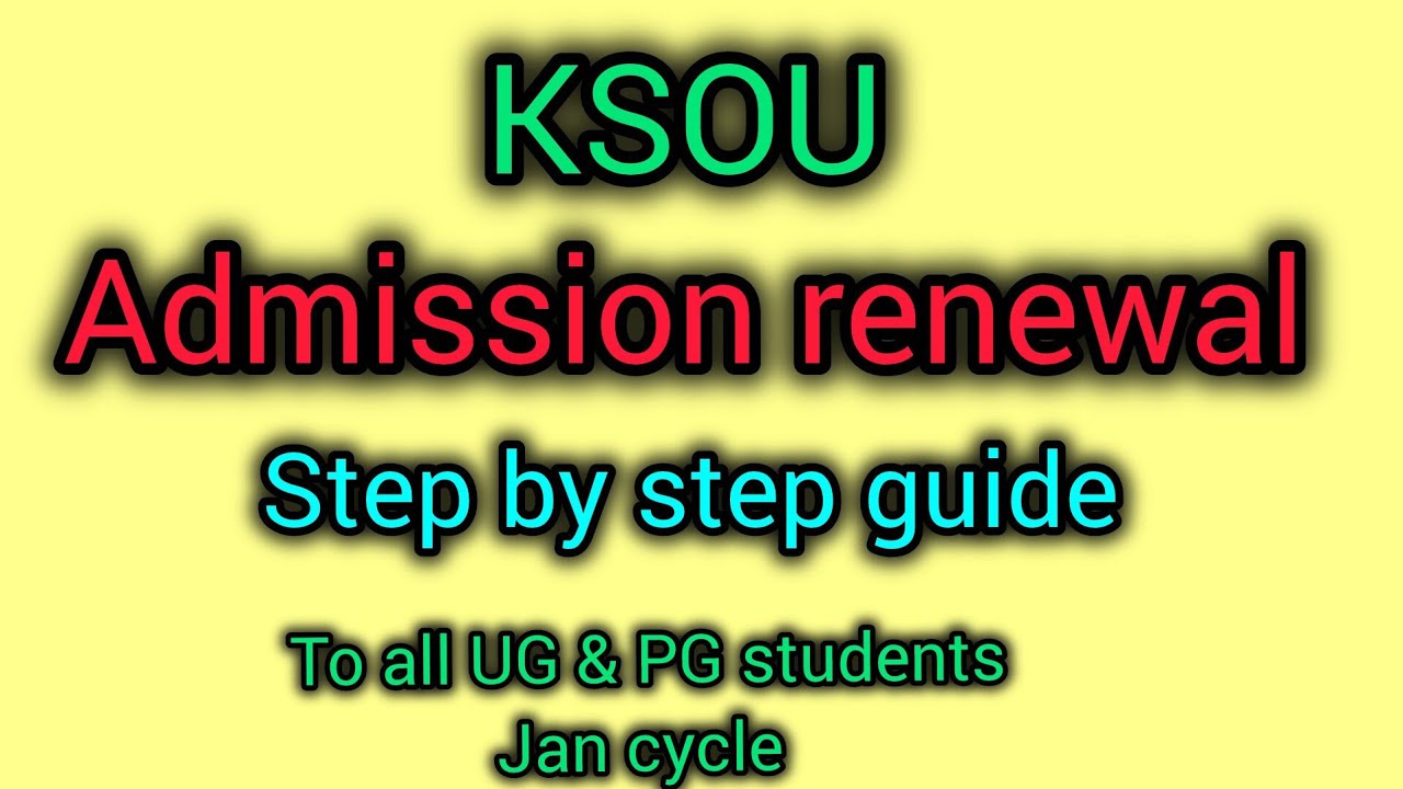 Ksou Admission renewal step by step guide #ksou #exam