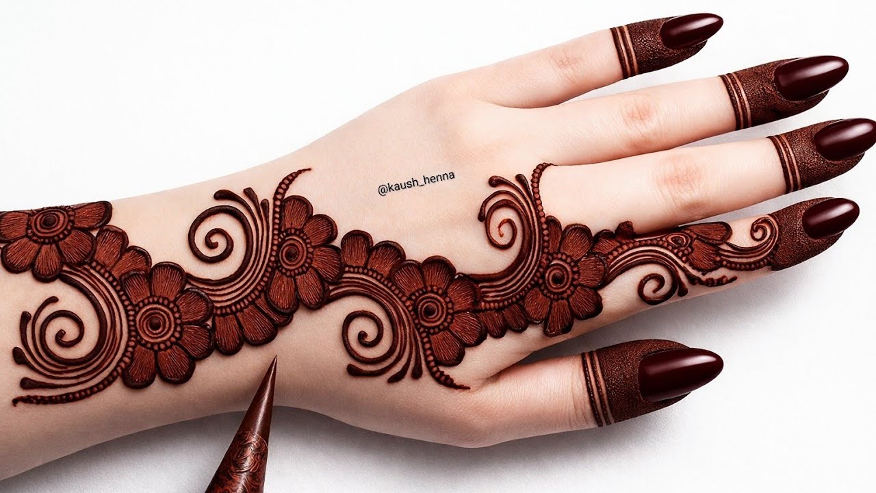 Very simple unique style mehndi design for back hand|new easy mehndi design 2026 | mehandi designs|