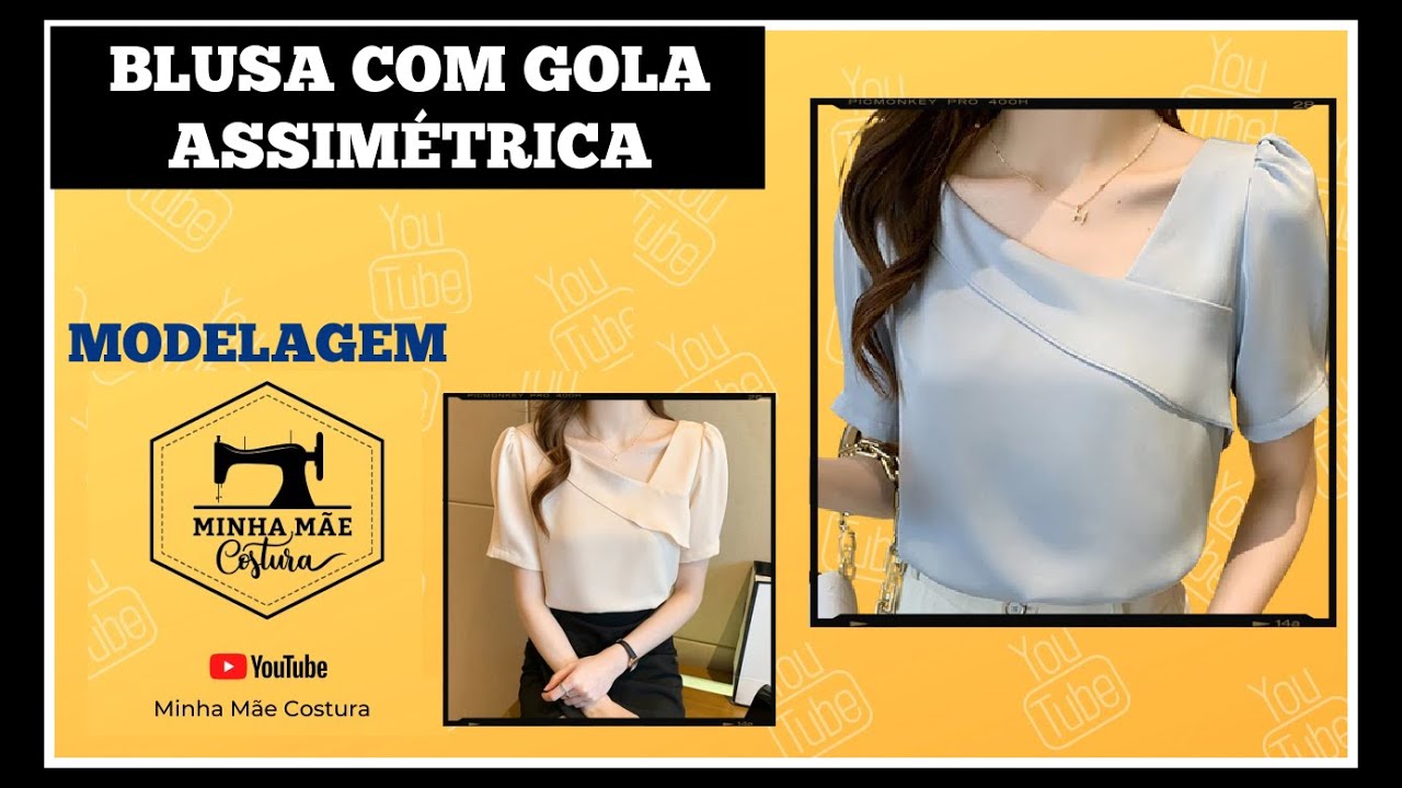 BLUSA COM GOLA ASSIMÉTRICA - PASSO A PASSO DA MODELAGEM