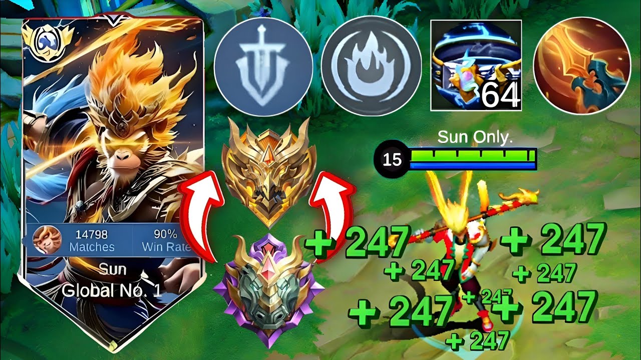 SUN BEST GUIDE TO RANK UP FASTER THIS SEASON 2025 (recommended build & emblem) | SUN MOBILE LEGENDS