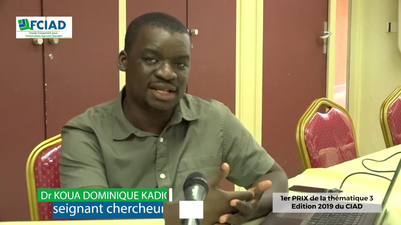 Dr KOUA DOMINIQUE, 1er Prix de la thématique 3 du CIAD 2019