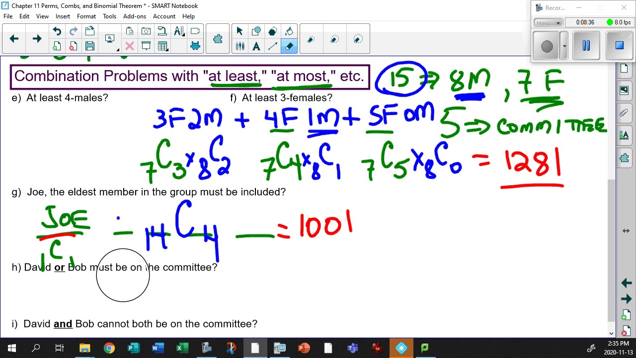 Unit 11 2 4 Combinations with AT LEAST or AT MOST
