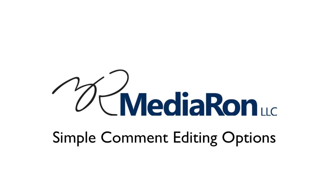 Simple Comment Editing Options