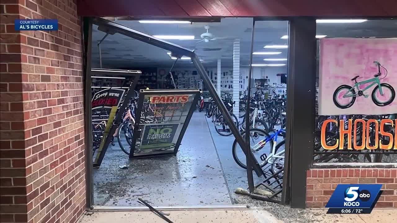 Thief backs vehicle through OKC bicycle shop before stealing bike