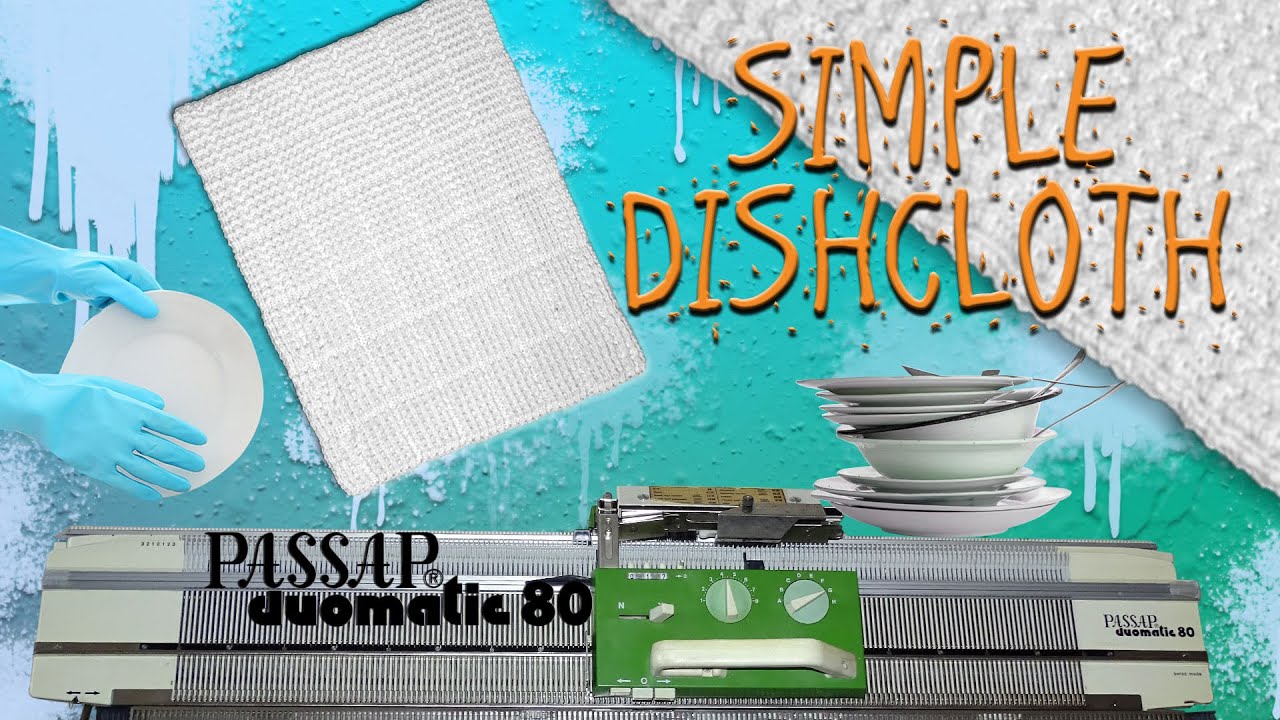 How to Knit a Dishcloth on Passap Duomatic 80 Knitting Machine 🍽🍽