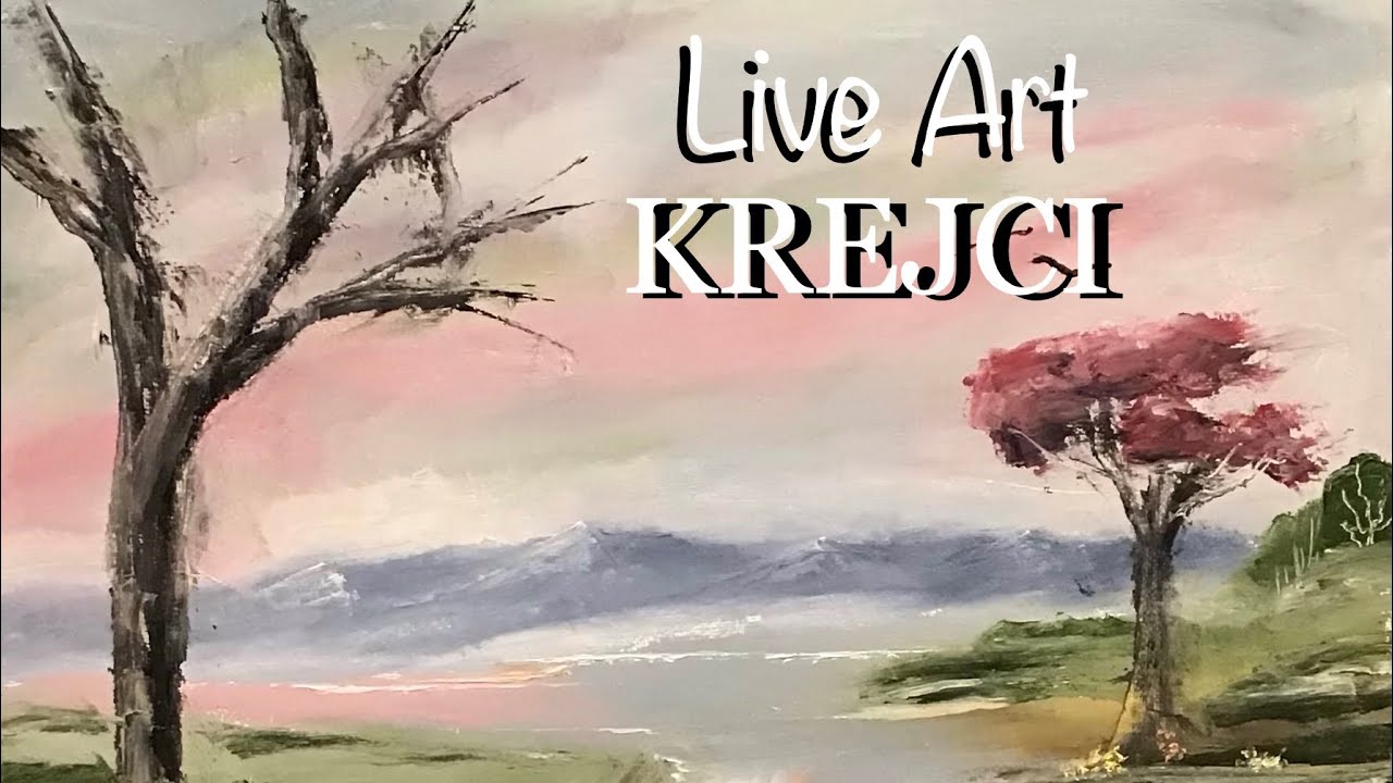 Krejci Artist is live! Landscape in oil knife painting #impressionism #krejci #liveart