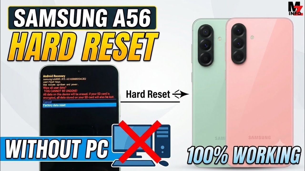 Samsung Galaxy A56 Hard Reset: Without PC! (Factory Reset) 💯 Working✅