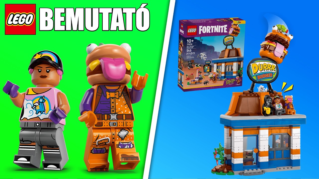 Ajándék Fortnite Skin! 🍔 77076 LEGO Fortnite Durrr Burger Étterem Bemutató