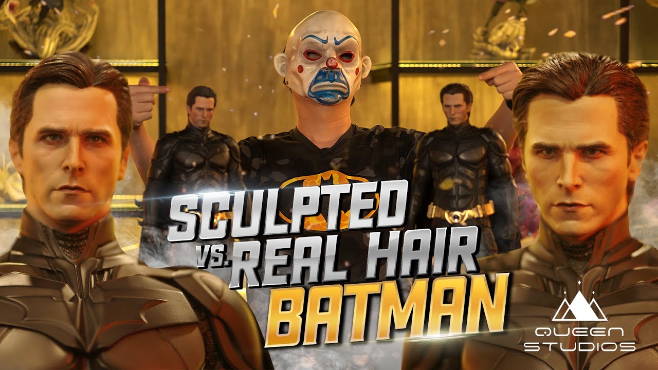 Christian Bale 🦇 Batman 🦇 Rooted Hair edition Vs Sculpted Hair | Queen Studios
