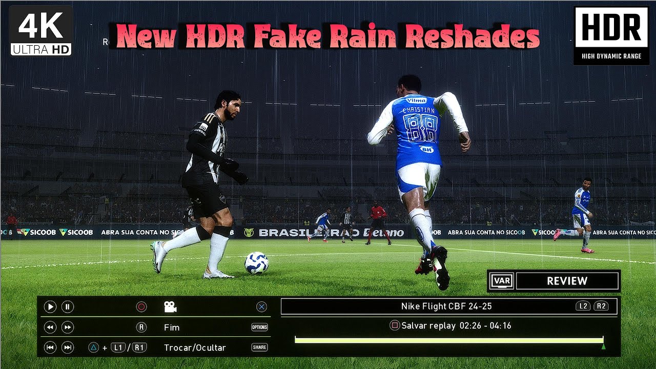 Новые HDR-эффекты имитации дождя + установка — PES 2021 и Football Life 2025