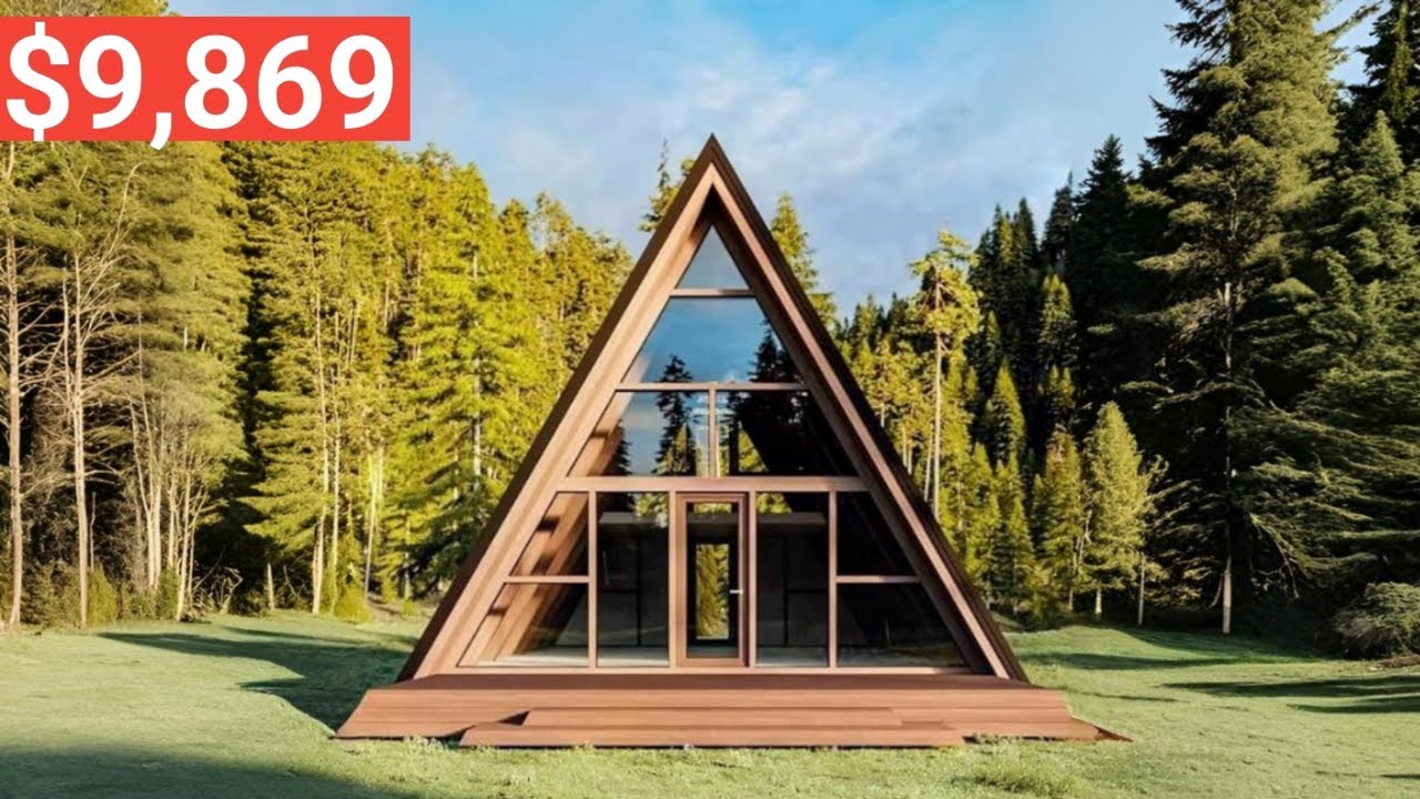 Внутри современного Amazon Tiny House: каркасный домик с треугольной крышей ✅ Готовые комплекты д...