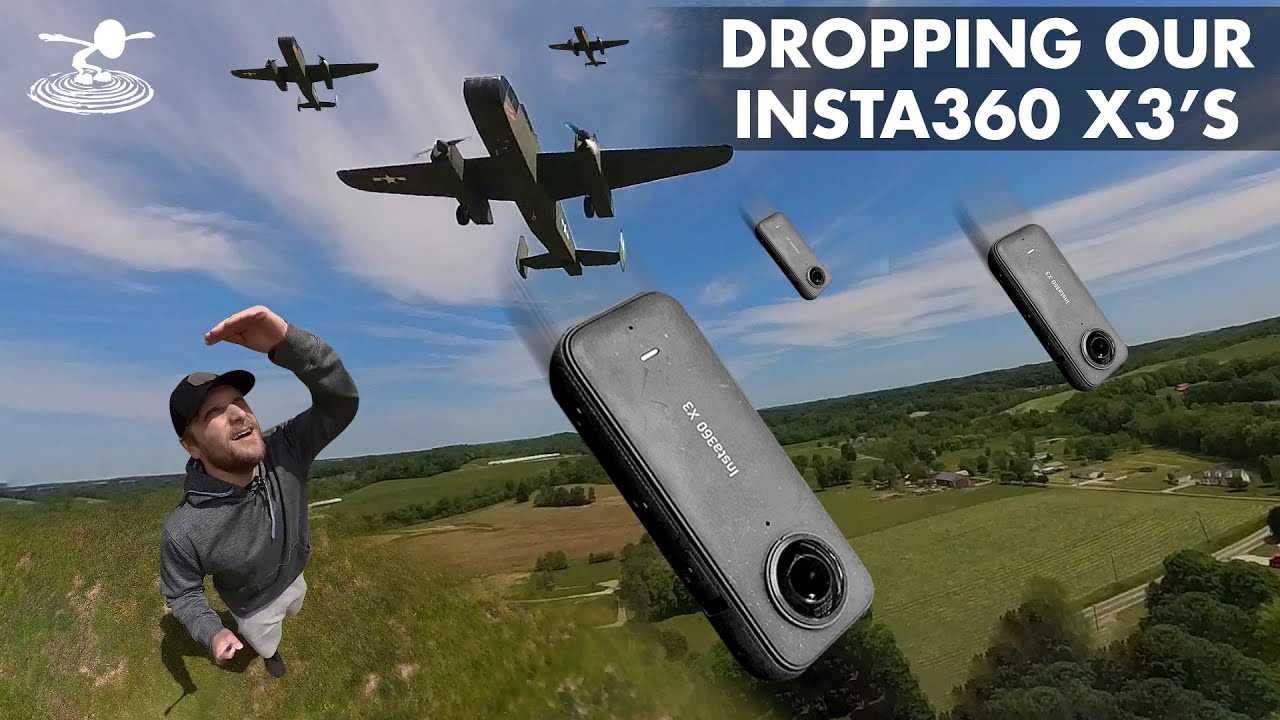 Our Big B-25 Drops Our Insta360 X3 Camera from 400 Feet!!