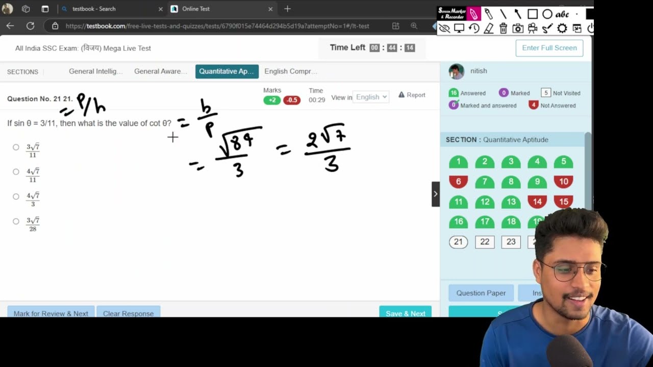 CGL 2025  TIER 1  Testbook live mock( विजय)   solution  #sscvirus #cgl2025