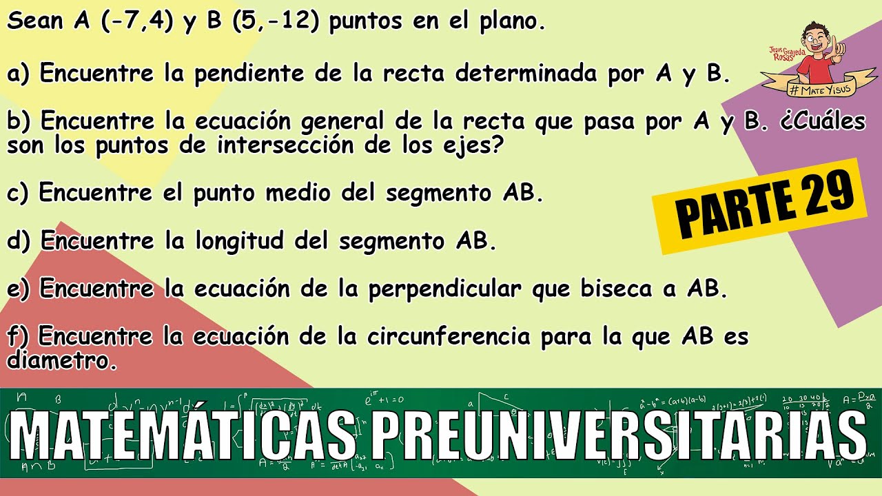 29. ESTO ES LO QUE DEBES SABER DE MATEMÁTICAS ANTES DE ENTRAR A LA UNIVERSIDAD. Parte 29