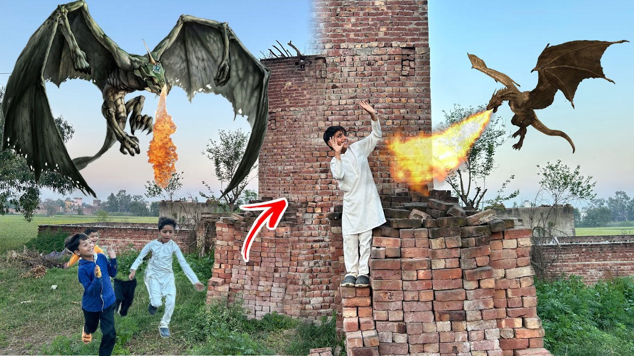 Dragon nabeel ko lay kar apny area main ly gia😥.#dragonattack #shermaindehat #dragonfire 