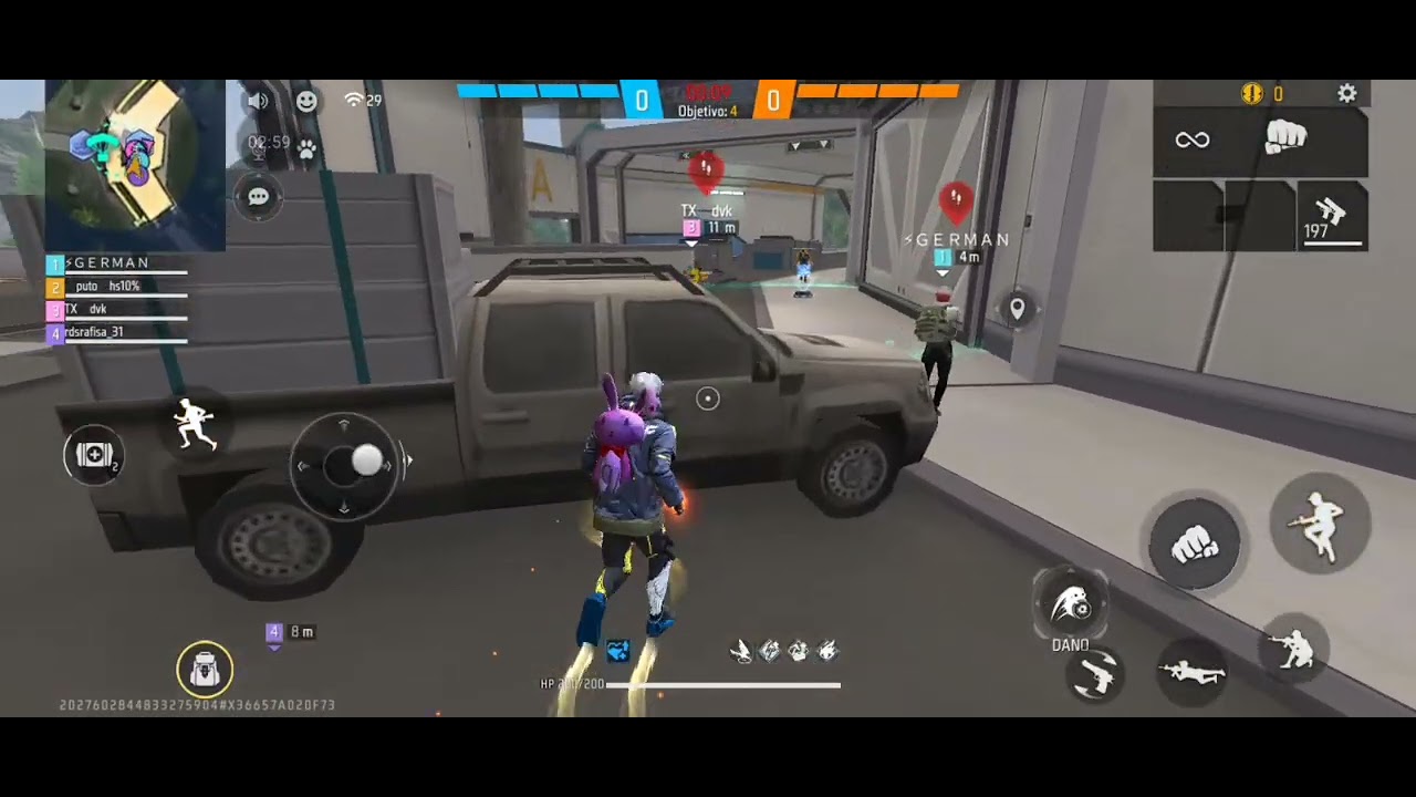Jogando contra squad no free fire