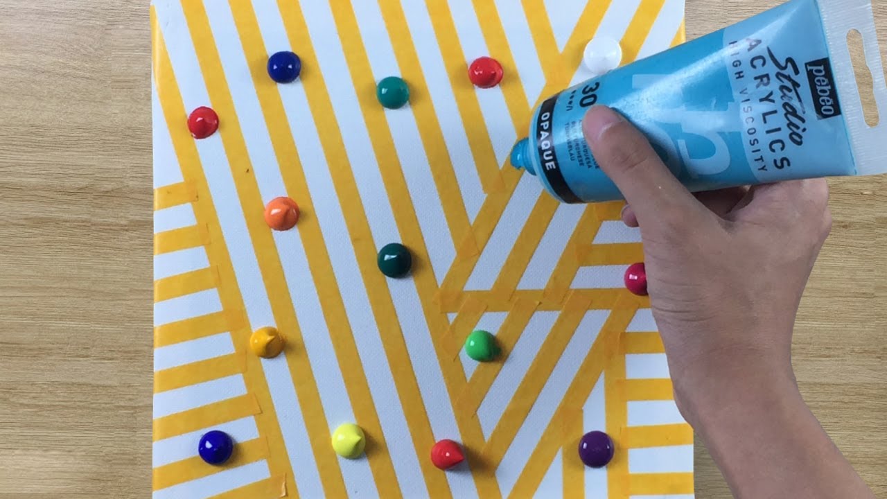 Galaxy 🌌 Abstract Painting with Masking Tape / Acrylic Painting for Beginners #172 / Satisfying ASMR