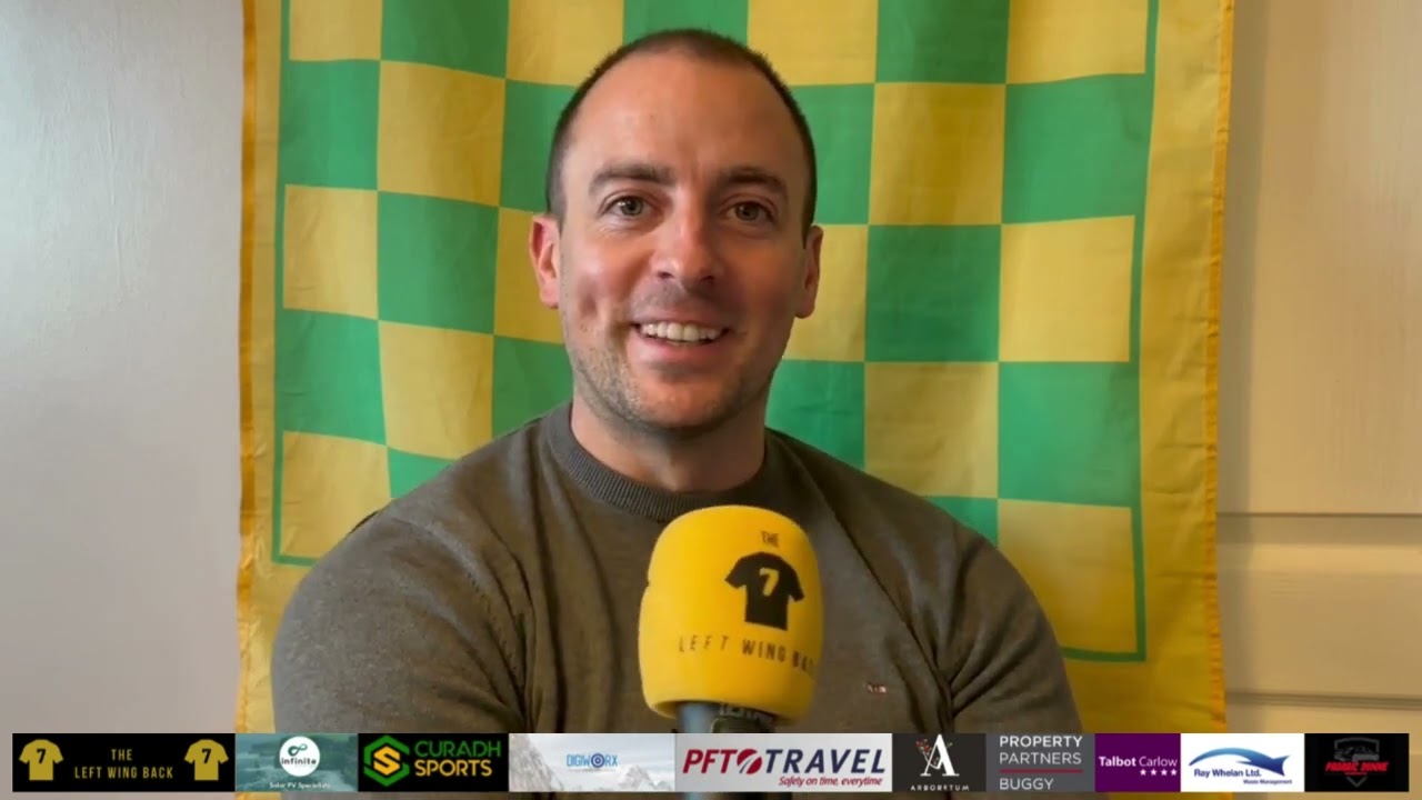 Jeffrey O'Donoghue chats to brother Brian ahead of the 2024 Carlow JFC 'B' Final against Eire Og