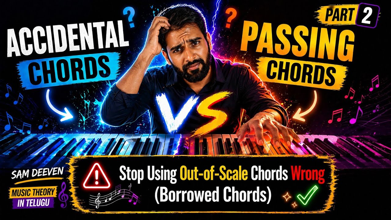 [Part-2] Accidental Chords vs Passing Chords in Telugu | Sam Deeven | Borrowed Chords | Music Theory