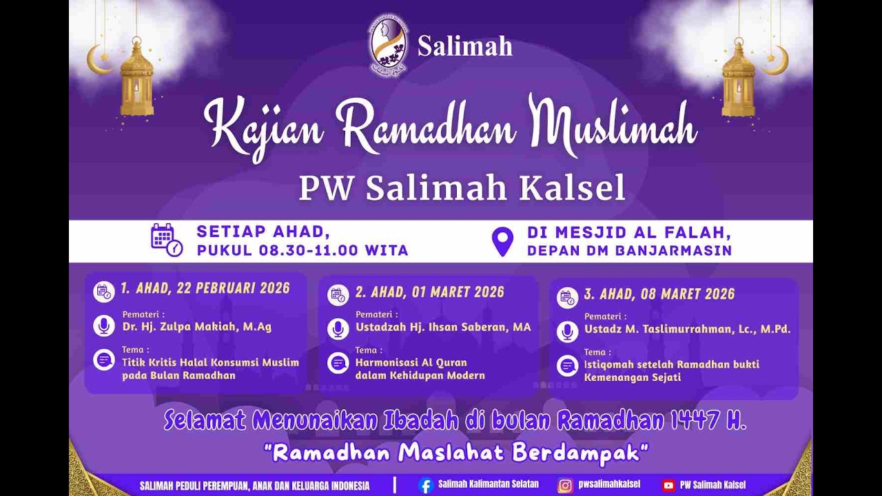LIVE- KAJIAN RAMADHAN MUSLIMAH PW SALIMAH KALSEL