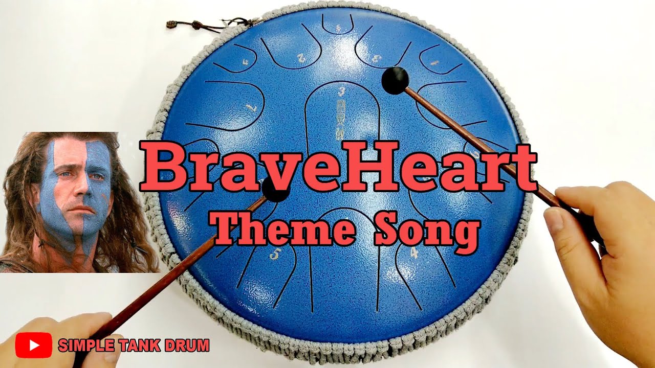 BraveHeart Theme Song - Simple Tank Drum Cover with Tabs