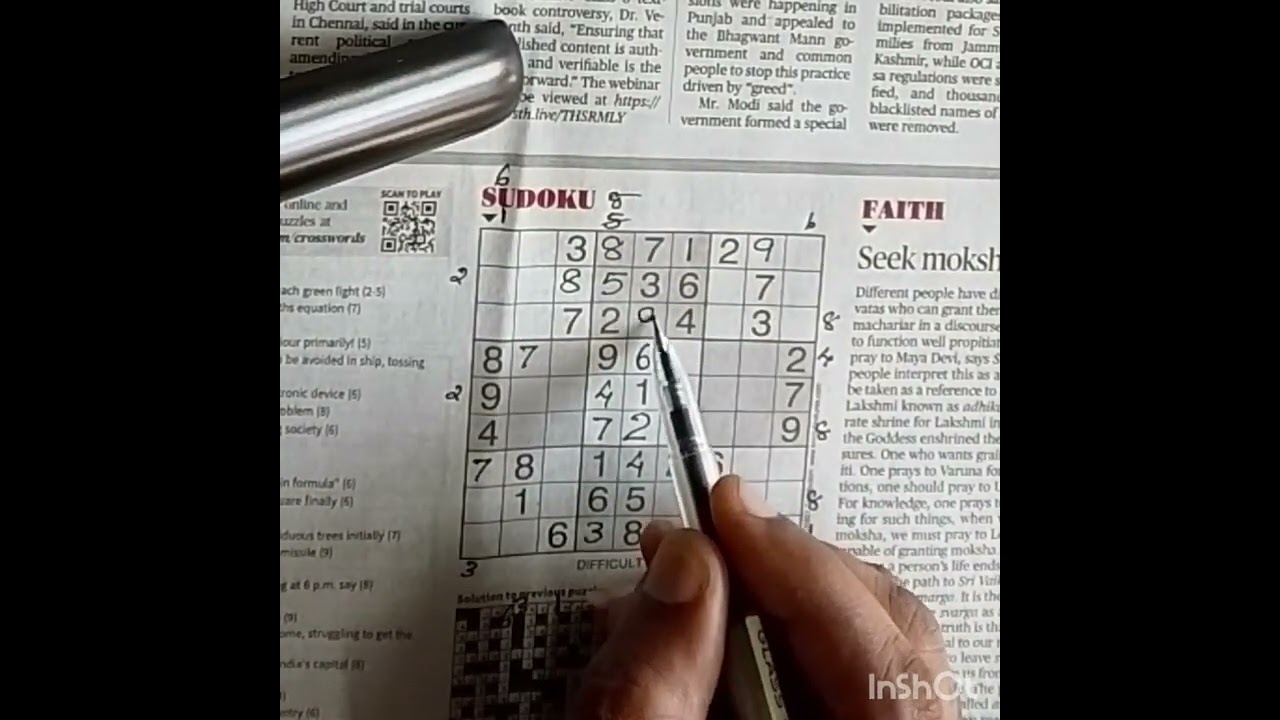 Daily Sudoku of the Hindu Newspaper 02/03/2026