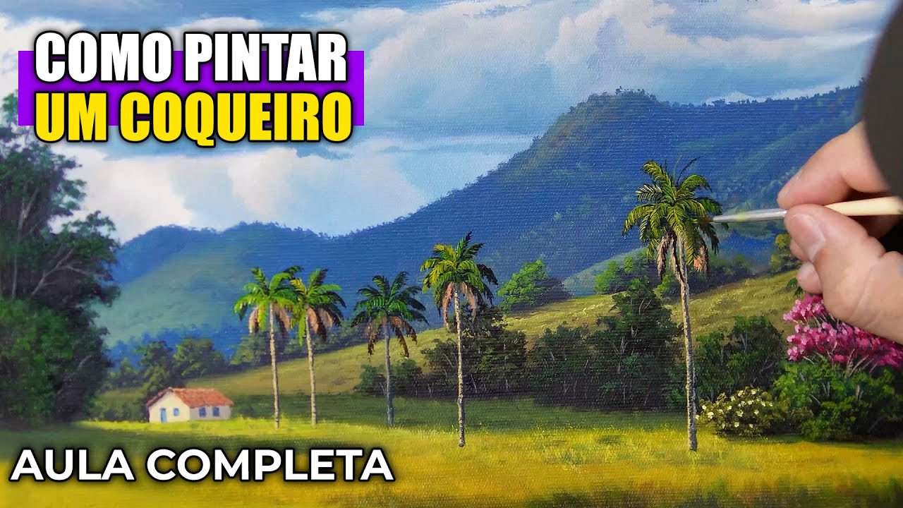 AULA COMPLETA | Como Pintar Um Coqueiro Realista