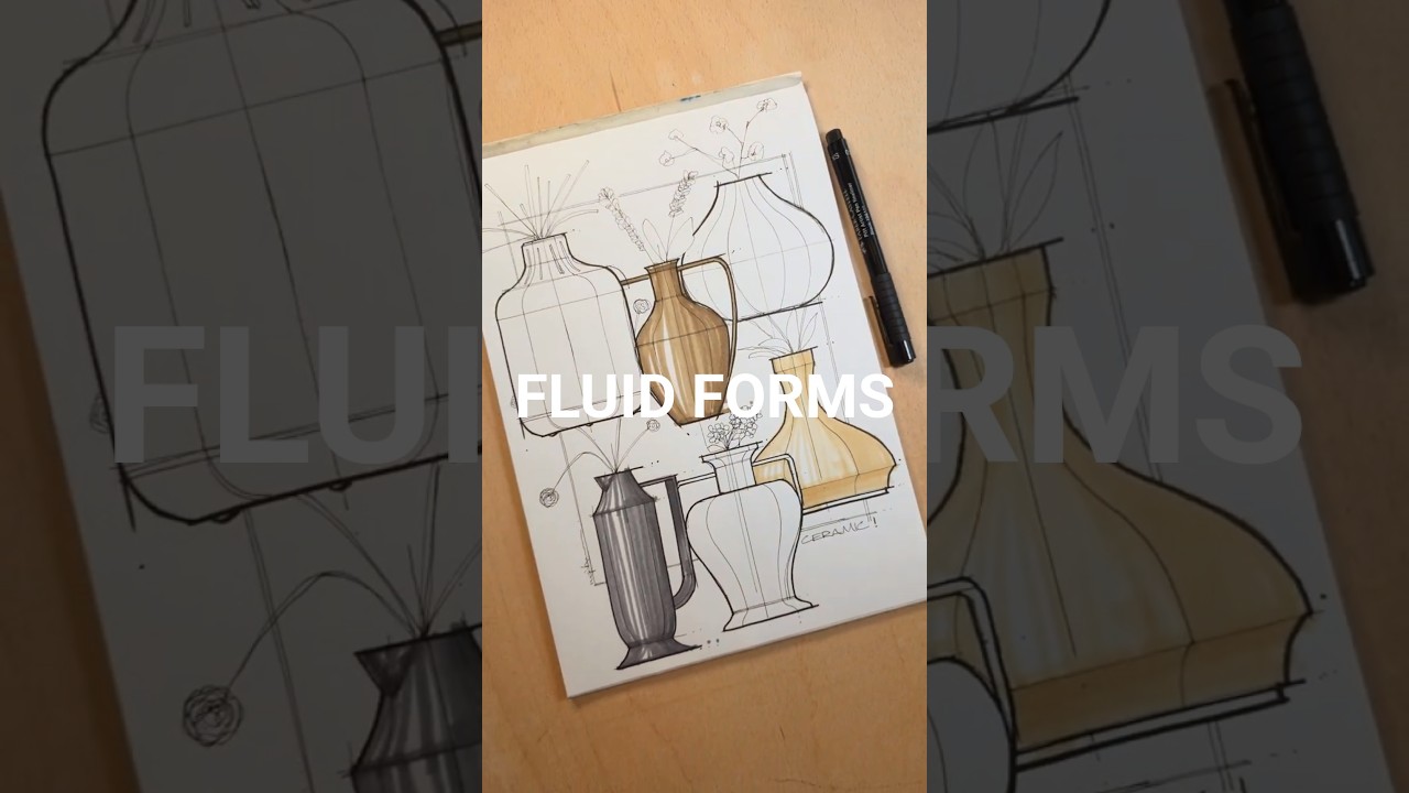 Industrial Design Sketching: Exploring Ceramic Forms & Vase Concepts | Productober 2025