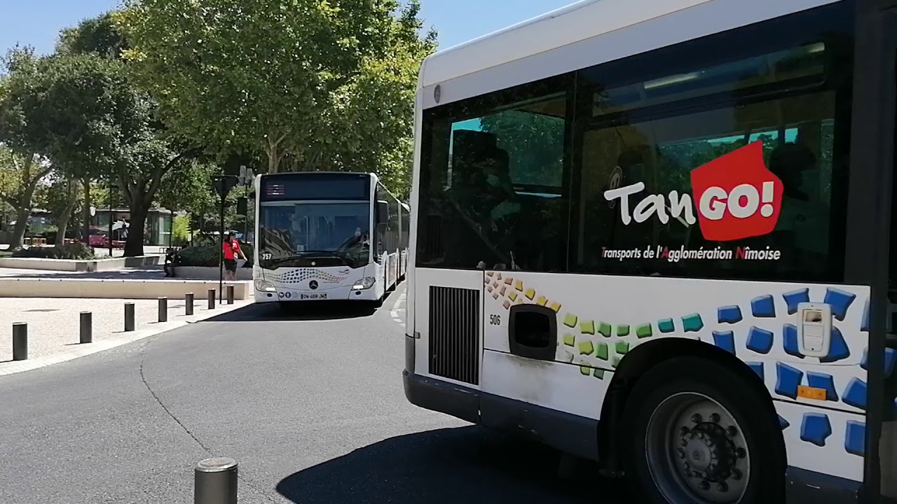 Passage du heuliez GX 127 506 et du mercedes citaro G C2 757 Reseau Tango