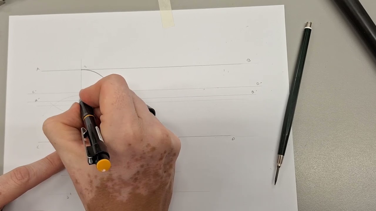 236 Empalme de Dos Rectas Paralelas por Segmentos de Circunferencia o Arcos de Diferente Radio