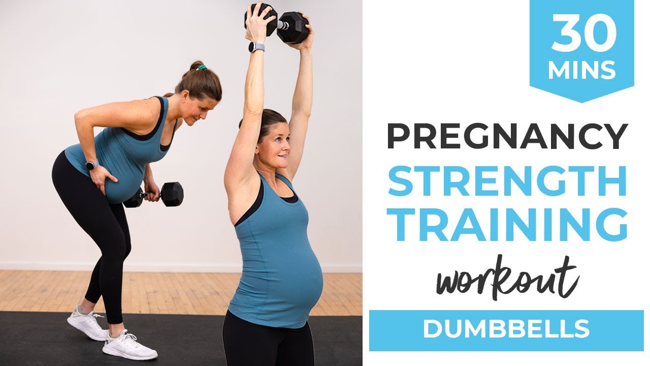 30-Minute Pregnancy STRENGTH Training Workout (1st, 2nd + 3rd Trimester)