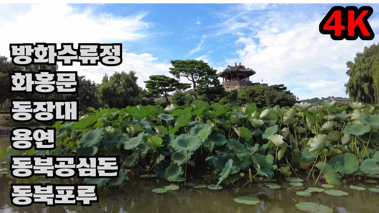 수원 화성드론 샷 / 방화수류정, 화홍문, 동장대, 용연, 동북공심돈, 동북포루