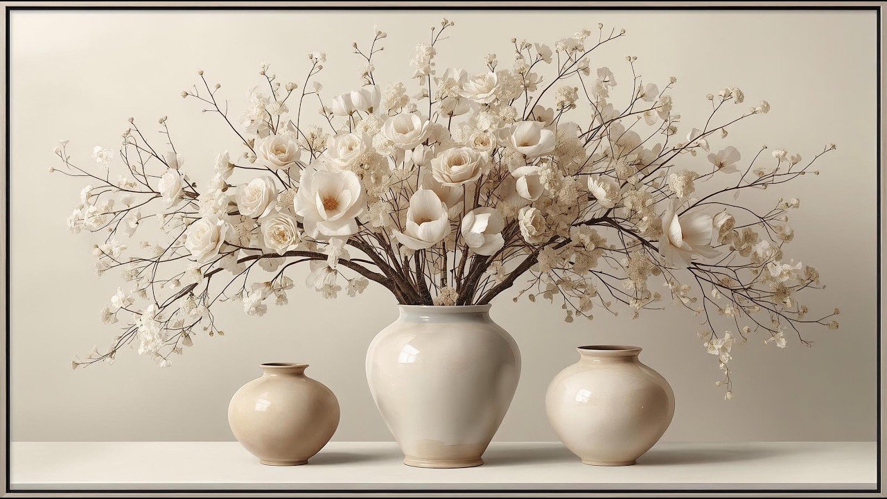 Aesthetic White Flower Arrangement 🌸 | Calm Minimalist Home Decor