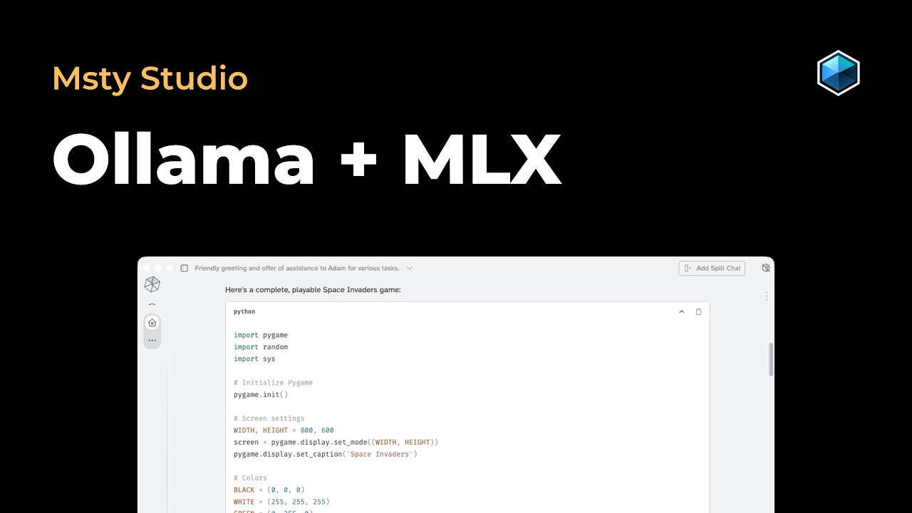Попробуйте предварительную поддержку MLX в Ollama в Msty Studio.