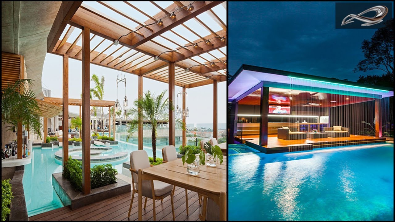 Swimming Pool Deck Design | Pool Bar Design | Pool Landscaping Design Idea & Collection 2022 | I.A.S