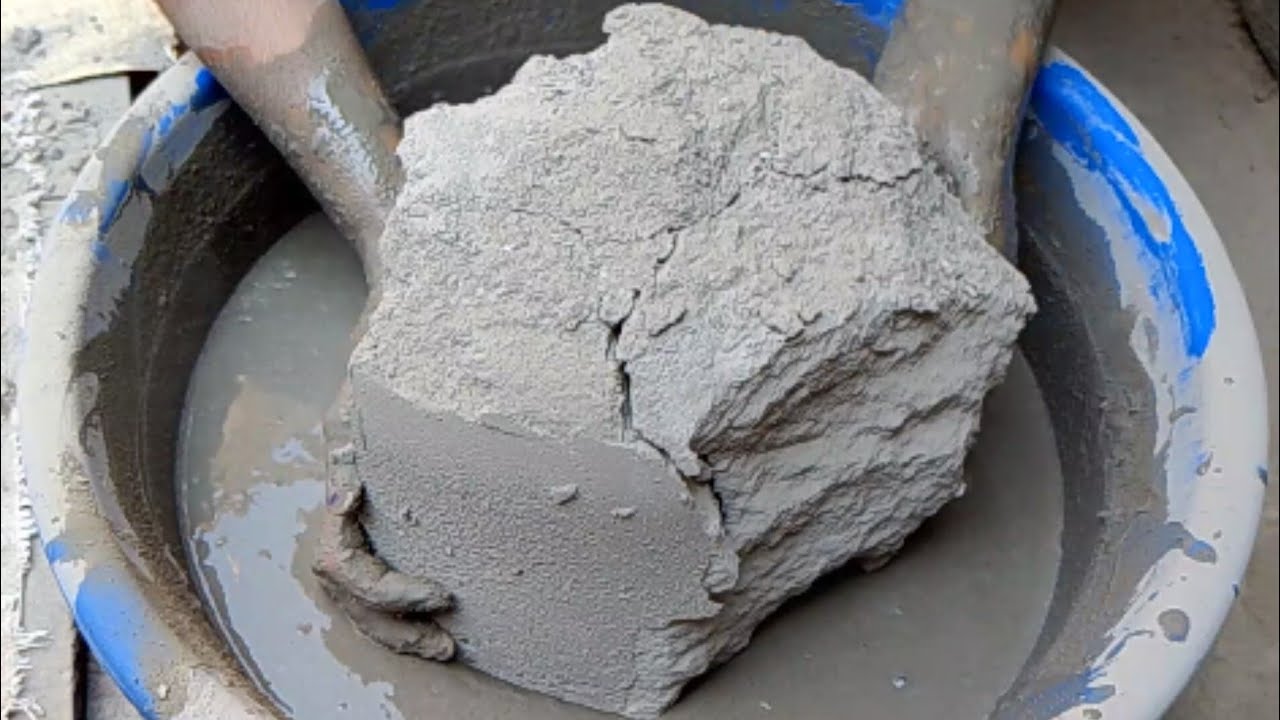 Huge Chunks||White Concrete Reuse Pure Cement Crumbling Dry In Water 💦||