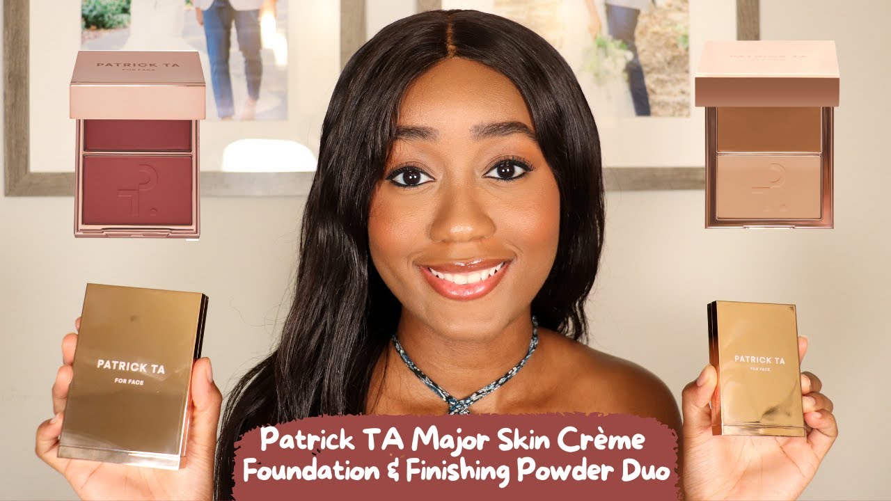 NEW PATRICK TA MAJOR SKIN CREME FOUNDATION & POWDER DUO TAN 4 | DOUBLE TAKE CREME & POWDER BLUSH DUO