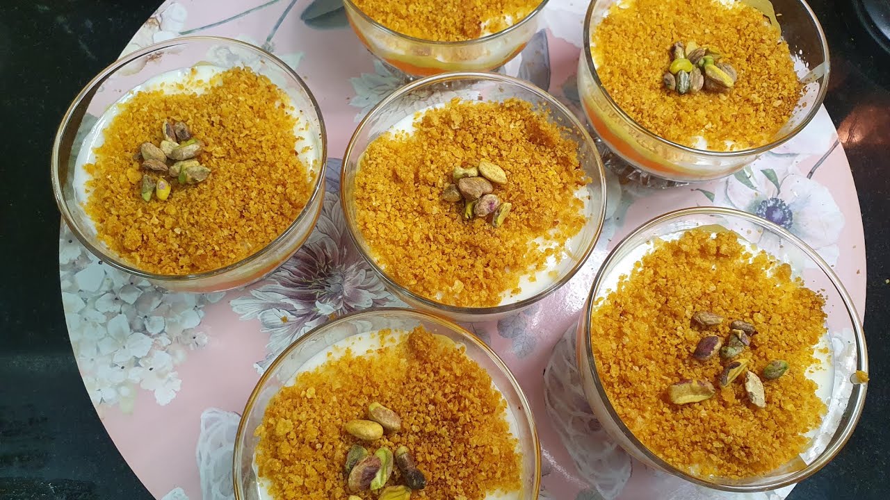 يلا نعمل تحلايه لذيذه وبسيطه وبدون فرن ولا بيض (حليب وكورن فلكس)