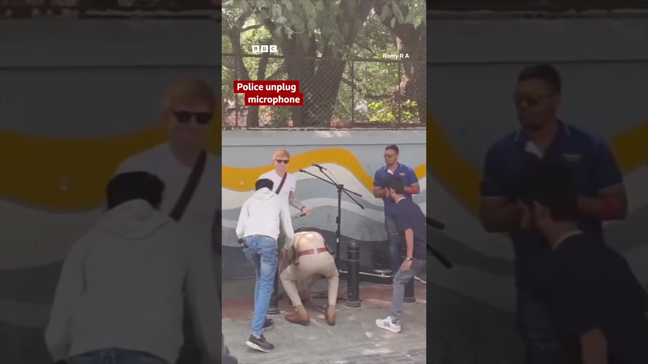 Ed Sheeran stopped from busking by Indian police | BBC News India