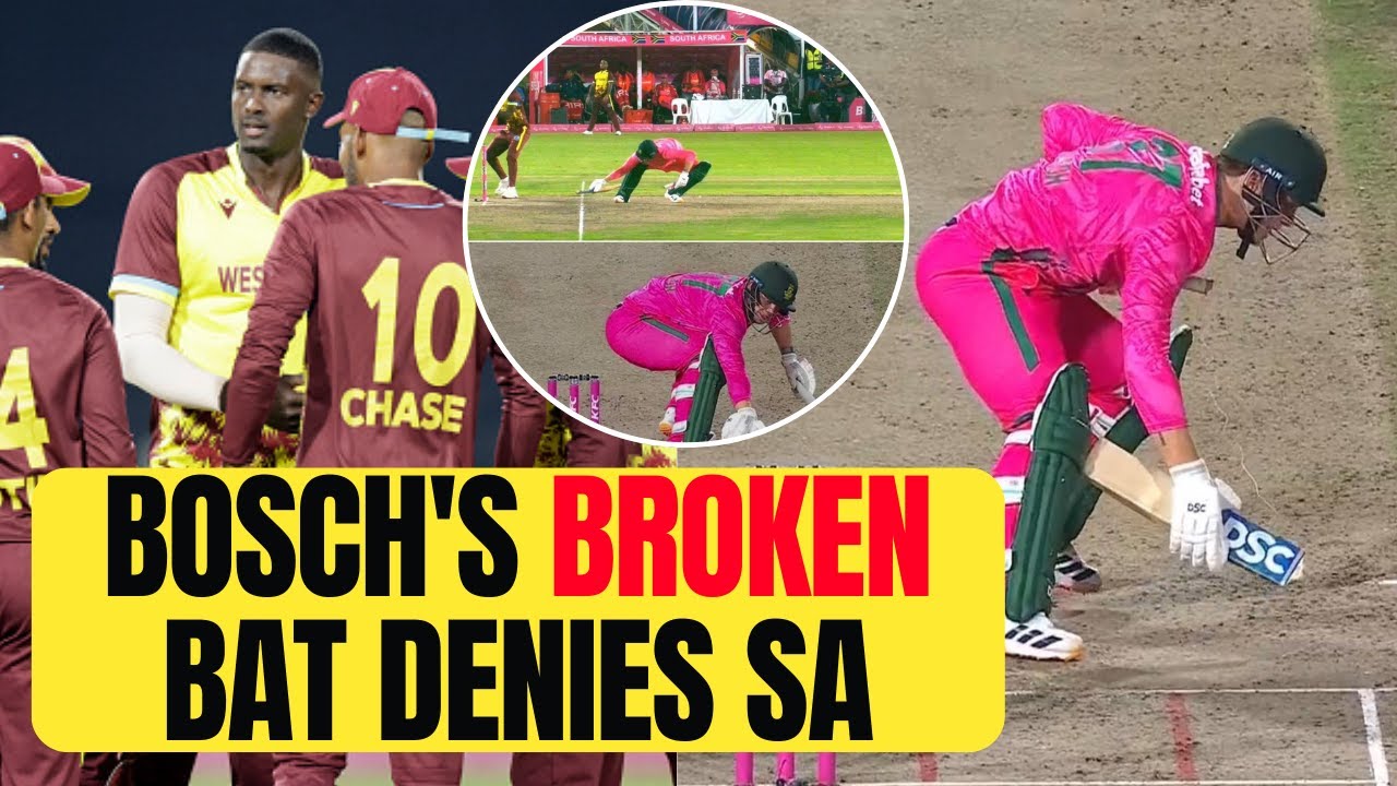 How Corbin Bosch's broken bat saw South Africa lose a thriller in third T20I vs West Indies?