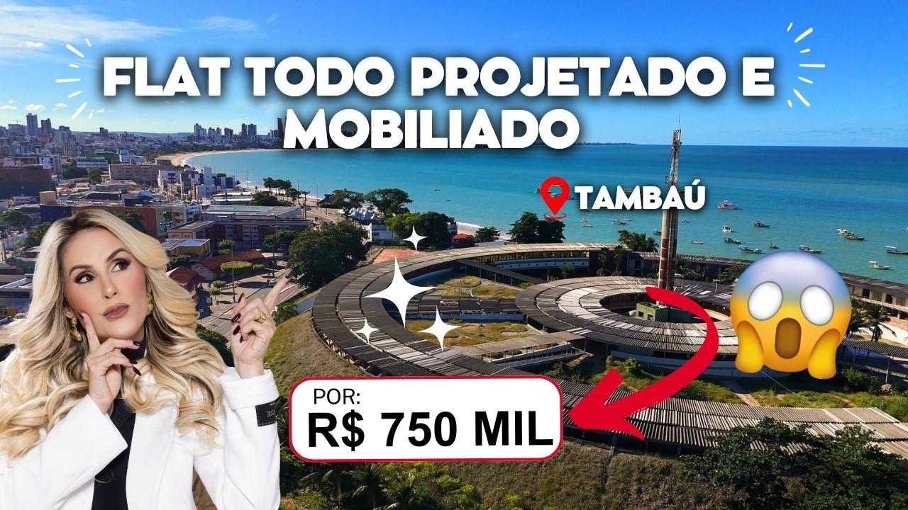 FLAT TODO PROJETADO E MOBILIADO NO BAIRRO DE TAMBAÚ A 300m DO MAR