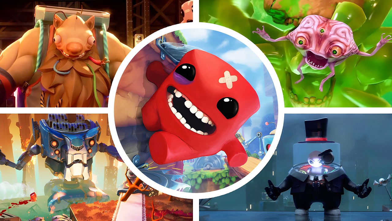 Super Meat Boy 3D - All Bosses + Ending