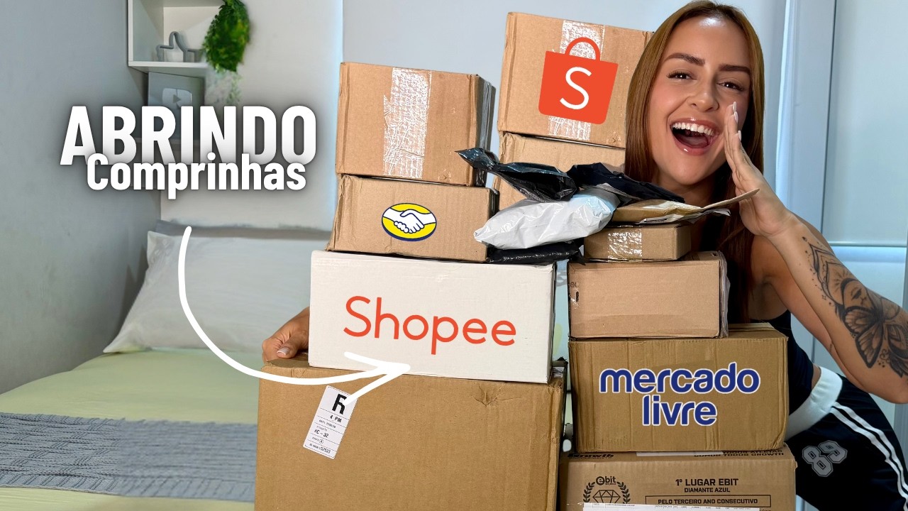 COMPREI isso tudo NA INTERNET nos &uacute;ltimos dias Compras aleat&oacute;rias da Shopee e Mercado Livre!