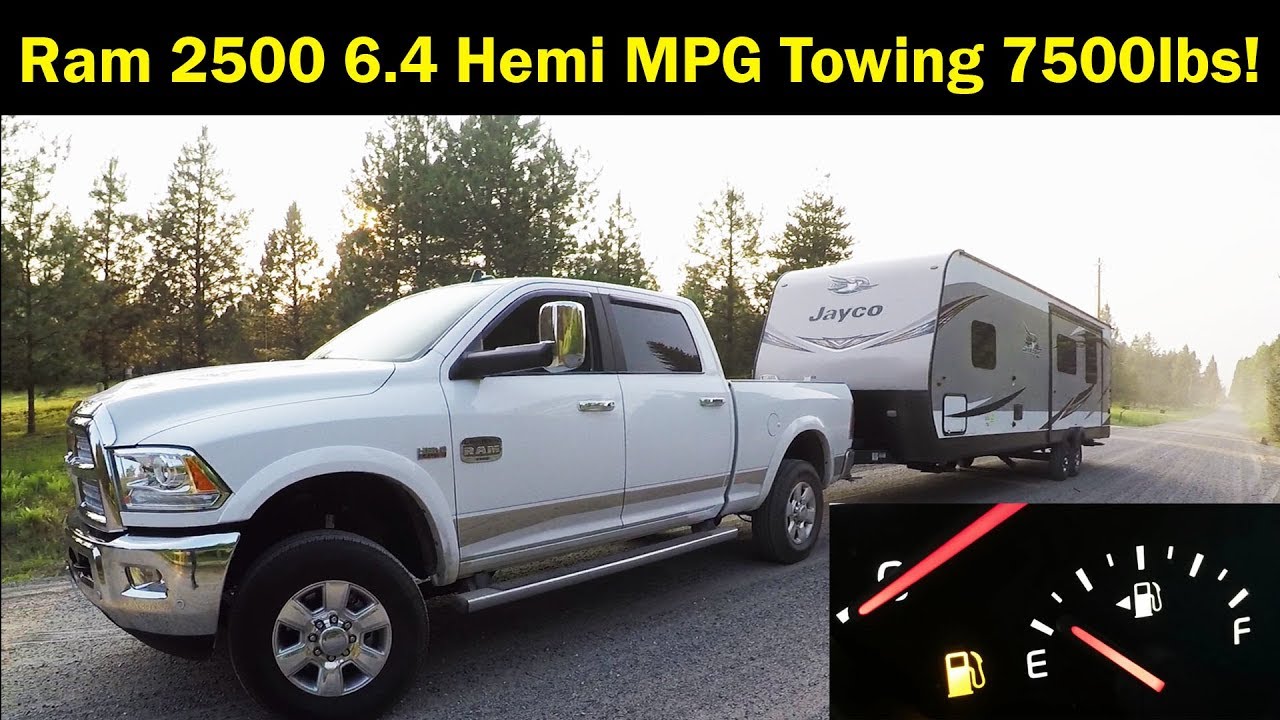 Ram 2500 6.4L Hemi Towing 7500 фунтов, дорожный прицеп, расход топлива (MPG), пустой и с возможно...
