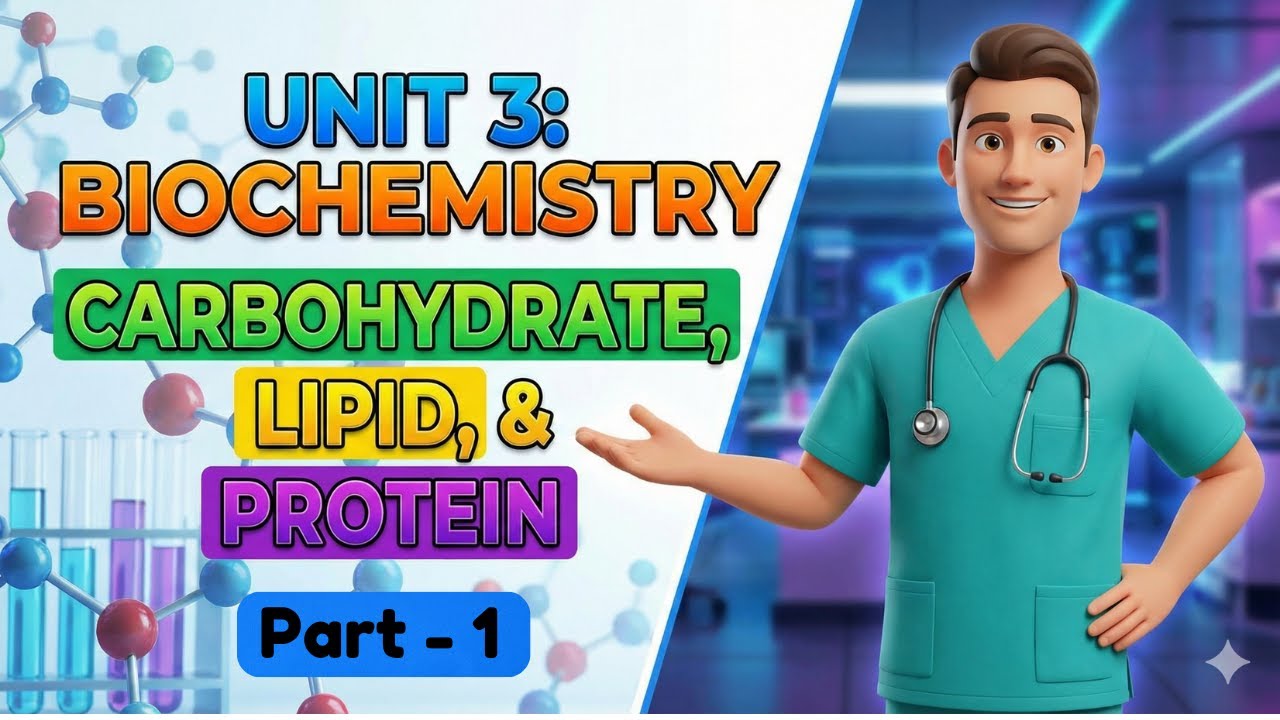Biochemistry Unit 3 | Part-1 | Carbohydrates, Lipids & Proteins | BSN & Post RN Nursing