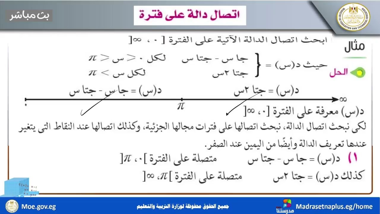 رياضيات الصف الثانى الثانوى  الحصة العشرون  تفاضل اتصال دالة على فترة  الفصل الدراسى الأول 2025 2026