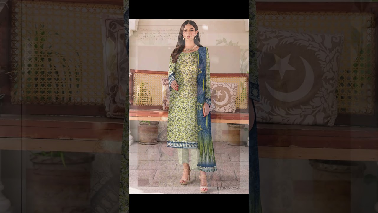 Hareem Digital Lawn with Bana Dora Shirt and Bamber Dupatta 5268