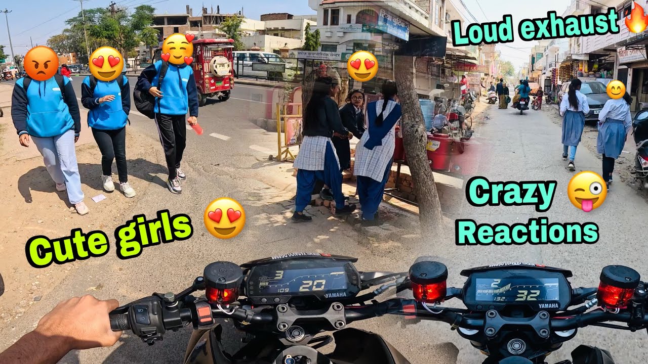 Cute girls reactions 😍 on loud akrapovic exhaust in Yamaha Mt15 🔥 || Yamaha Mt15 full modified ❤️
